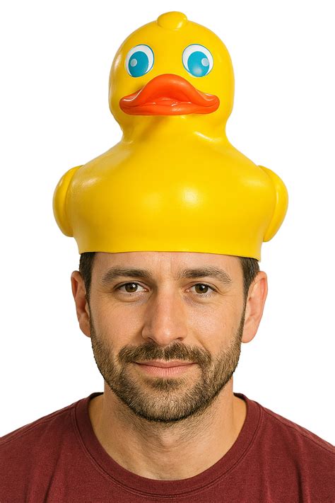 Classic Yellow Rubber Duck Costume Hat Halloween Accessory Adult Duck ...