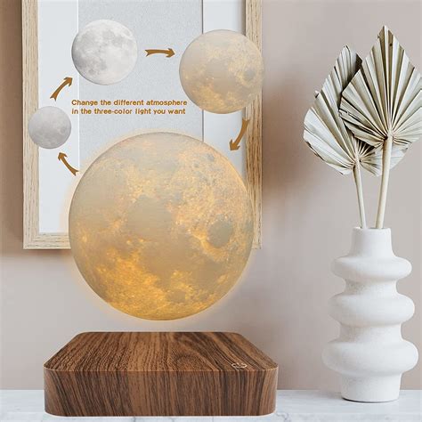 360 Rotating Magnetic Levitating Moon LED Lamp, Floating 6inch Star ...