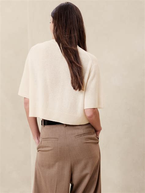 Luna Cropped Cashmere Sweater | Banana Republic