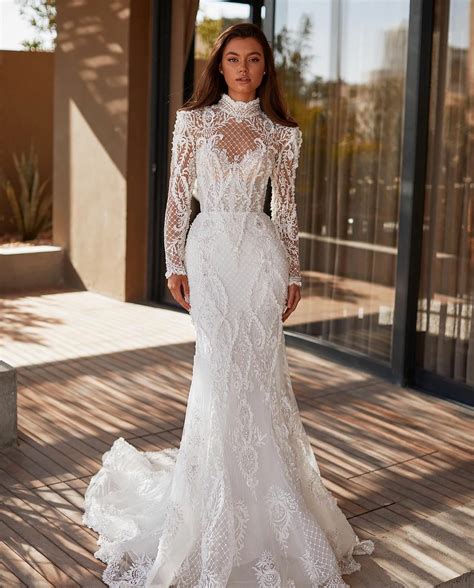 High Neck Mermaid Wedding Dress