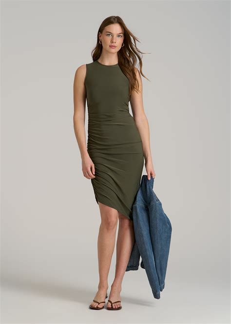 Ruched Jersey Midi Dress for Tall Women | American Tall