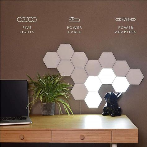 PACK OF 6- Hexagon LED Lights,Smart LED Light Panels Touch Control Wall ...