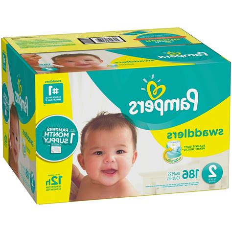 Pampers Swaddlers Disposable Diapers Size 2, 186 Count