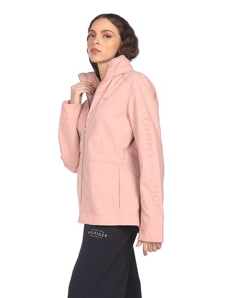 Buy Tommy Hilfiger Women Light Pink Tiffany Yacht Solid Nylon Jacket ...