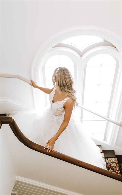 Floral Lace V-Neckline Wedding Dress | True Society Bridal