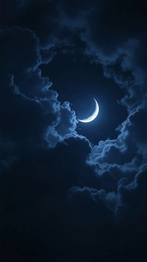 Dark Clouds And Crescent Moon Download Free Top Wallpapers Backgrounds ...