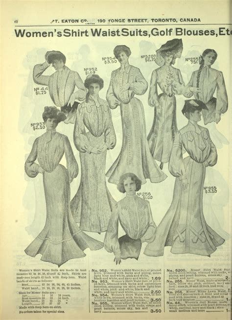 1904 women's shirtwaist dresses (Eaton's Spring And Summer Catalogue ...
