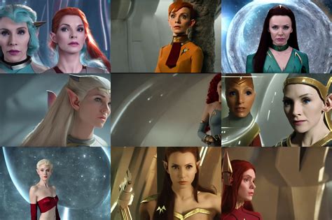 4K video of young attractive high-fantasy elf woman in | Stable ...