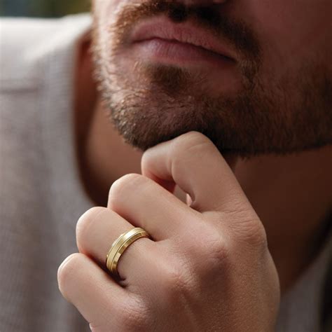 Men's Gold Wedding Band in 2025 | Mens gold wedding band, Mens yellow ...