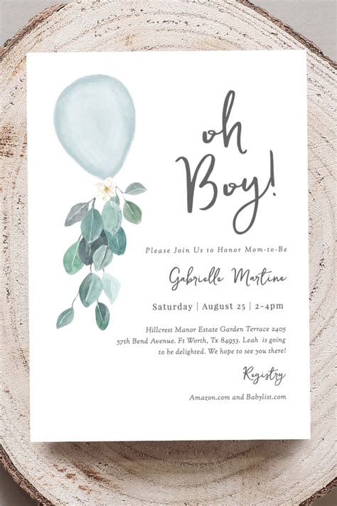 Unique Boy Baby Shower Invitations Printable Blue Boho Baby Shower