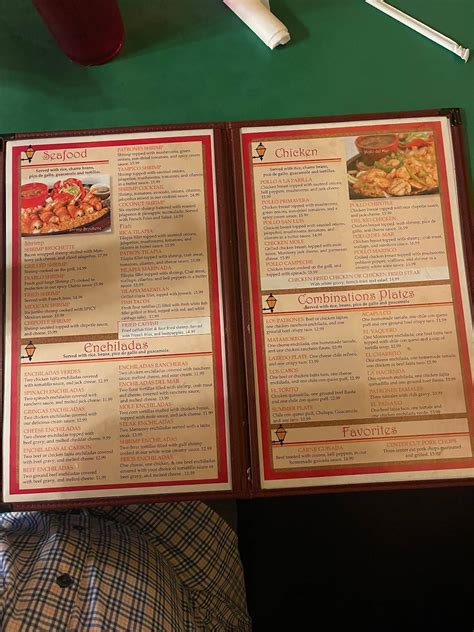 Menu at Los Patrones Mexican Grill restaurant, Giddings
