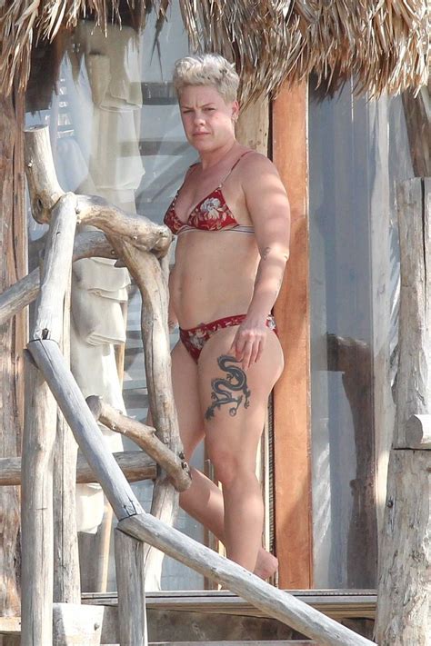 Pink in Bikini on the Beach in Tulum 02/27/2019 - celebsla.com