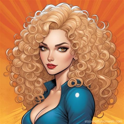 Curly Blonde Haired Woman | Stable Diffusion Online
