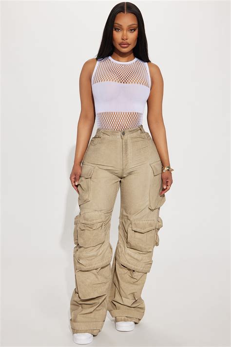 Talk It Up Oversized Distressed Washed Cargo Pant - Khaki | Fashion Nova