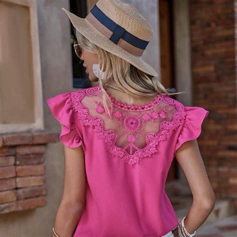 SHEIN Women's Pink Blouse | Depop