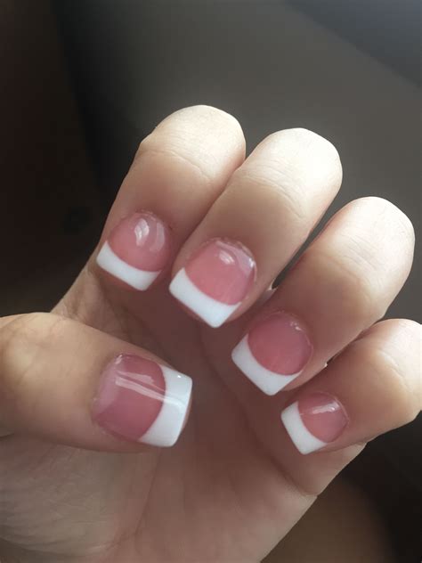Pink And White French Nails