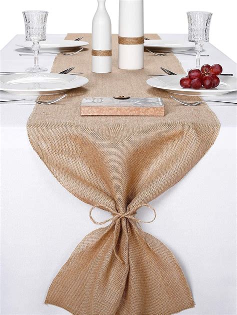 1pc Plain Burlap Table Runner | Table runners wedding, Burlap table ...