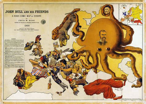 Large a serio comic map of Europe - 1900 | Old maps | Europe | Mapslex ...