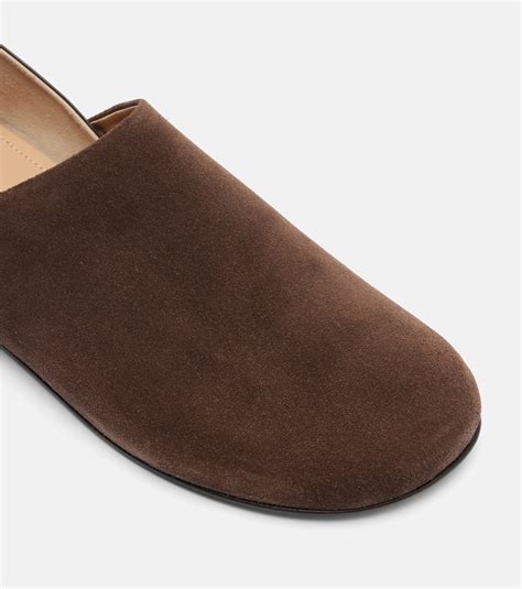 Leather-trimmed suede slip-on shoes in brown - JW Anderson | Mytheresa