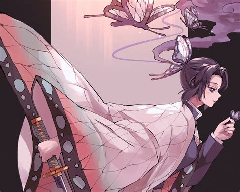 Shinobu Kocho HD Wallpaper - Elegant Anime Art from Demon Slayer ...