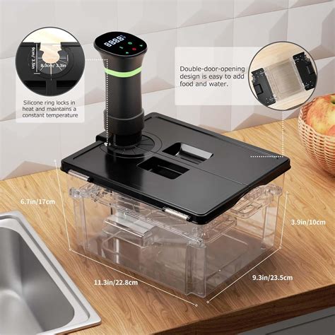 Sous Vide Container with Lid Double-Door-Opening Design 11.65 QT Sous ...