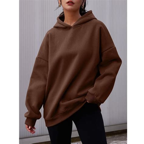 Cheap Women's Hooded Pullover Sweatshirt Solid Color Oversized Loose ...