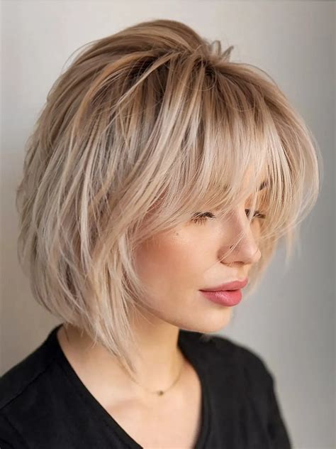 Bob Hair With Curtain Bangs at Amelie Coxen blog