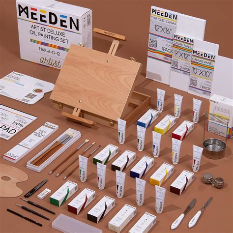 Amazon.com: MEEDEN Oil Painting Kit, Painting Sets with Sketch Easel ...