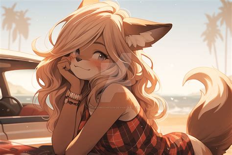 A young furry fox girl on the beach by samnooneson on DeviantArt