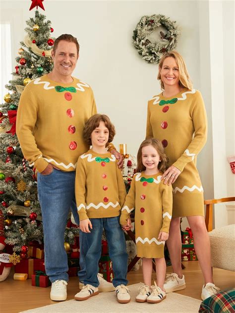 Christmas Family Matching Whimsical Gingerbread Man Sequin ...