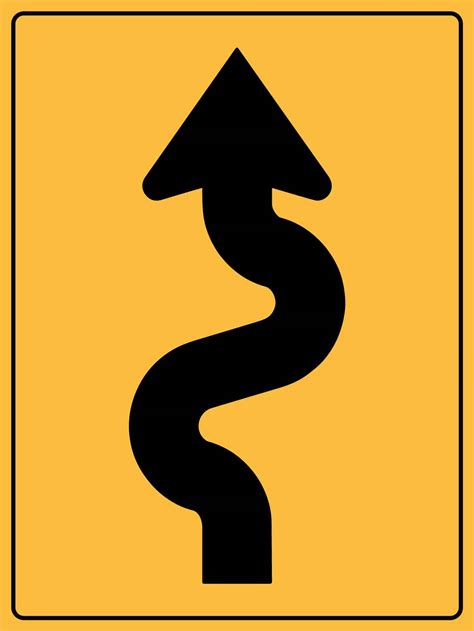 Bendy Road Sign Winding Road Signs 41142937 Vector Art At Vecteezy