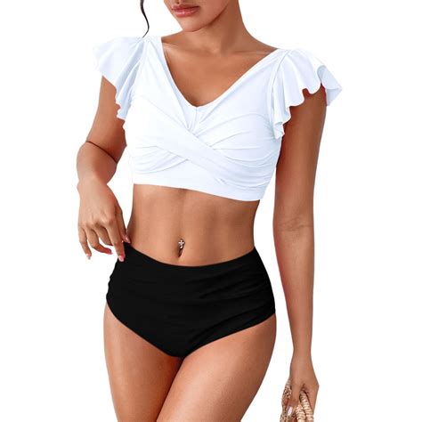 Divhosrg High Waisted Bikini Sets for Women One Shoulder, Bikini Sets ...