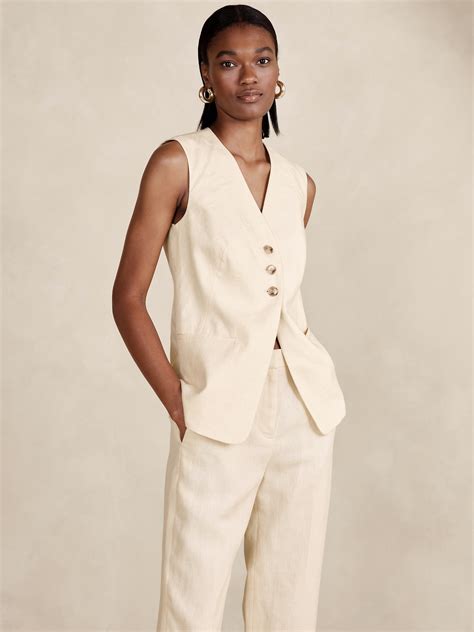 Lina Linen Vest | Banana Republic