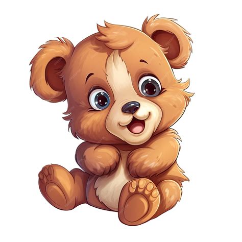 Premium PSD | Illustration cute friendly baby bear transparent ...