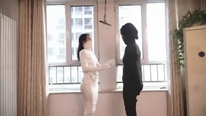 Mummified girls struggling