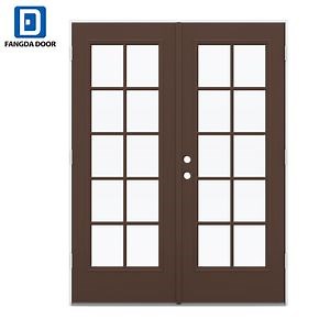 [Hot Item] Fangda Carving Divided Lite Panels Fiber Glass Front French Sliding Door for Balcony House