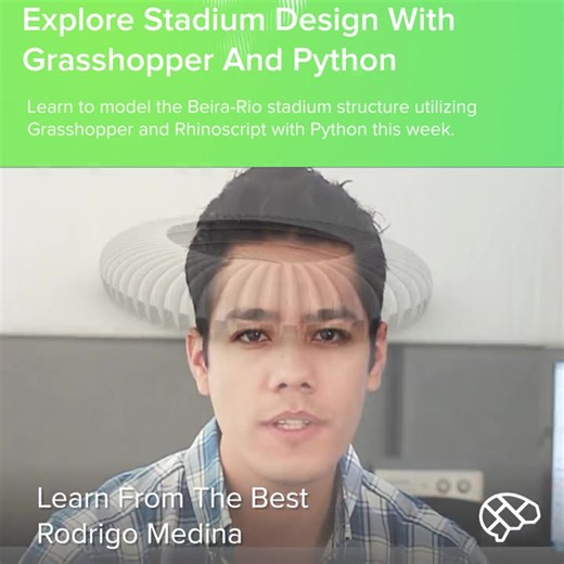 DIscover how to design a stadium structure with Grasshopper and Python this week with Computational Designer Rodrigo Medina. In this course, you will learn to script the Beira-Rio stadium structure utilizing Grasshopper, Rhinoscript and Python. Get started here: https://loom.ly/ixLfMo8 #grasshopper #parametricdesign #architect | ThinkParametric | Facebook