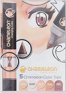 Chameleon Art Products, Skin Tones, Color Tops, Quick and Easy Blending - Set of 5