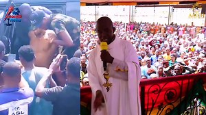 Rev. Fr. Ejike Mbaka lifts Anthony Joshua in prayer. Where love protects, destiny is preserved. May heaven grant us the grace to uphold and defend what belongs to us. | Adoration Ministry Enugu Nigeria - AMEN