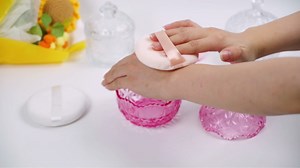 3 Pcs Large Body Powder Puff and Container, Glass Dusting Powder Container with Puff, Soft Velour Washable Powder Puff and Container for Women (Pink Diamond)