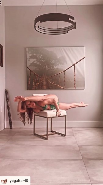 Split practice on a chair #shorts #short #yoga