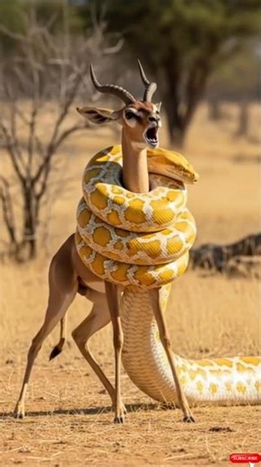 Black Panther SAVES Gazelle from Giant Python! 🐍🐆 (Wild Animal Fight wildlife #animals #blackpanther