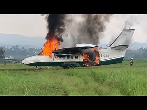 Let L-410 Doren Air Congo destroyed by fire | Cargo plane emergency landing | Aircraft burn out