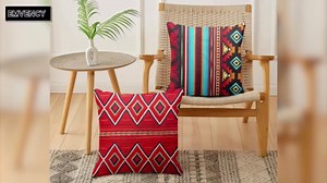 Throw Pillow Covers Set of 4, 18 x 18 Inch, Tribal Geometric | Southwest Western Native, Outdoor Decorative Square Pillow Cases Couch Cushion Case for Couch Bed Sofa Living Room Home Decor