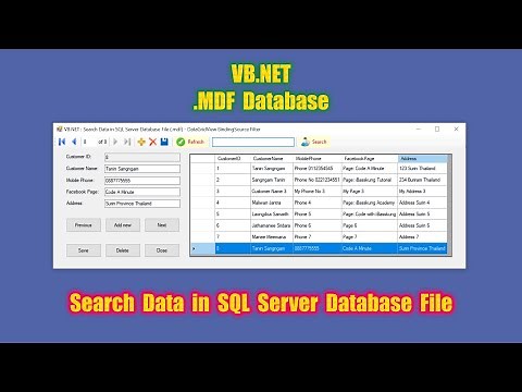 Visual Studio 2019 : VB.NET The Easy Way : How to Search Data in SQL Server Database (.mdf file)