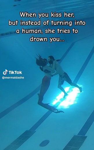 When your kiss doesn’t turn the mermaid into a human… #mermaidashe #mermaid #siren #wewereonlytryingtodrownher #allisfairinloveandwar #funny #ohnono #oopsie #sorrynotsorry #onascaleof1to10 Not sponsored: takl and top @Finfolk Productions camera @GoPro wig Webster Wigs DISCLAIMER: no one was harmed in the making of this video, do not try at home