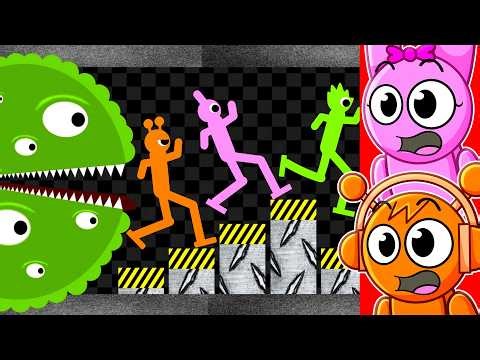 Reacting to SPRUNKI vs ALIEN WORM RACE!!