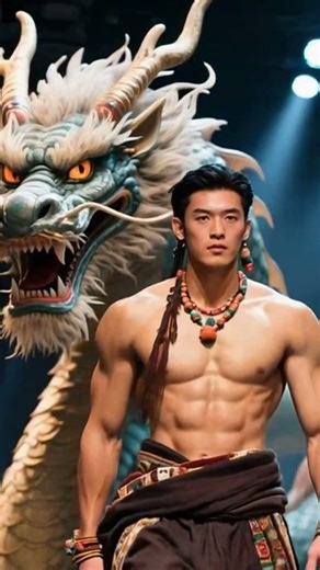 Dragons, Qilin,various mythical beasts, and muscular handsome men龙 麒麟各种神兽与肌肉帅哥#fashion#model#muscle