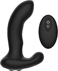 G-spot Anal Vibrator, Waterproof Silicone Vibrating Butt Plug with 10 Vibration Modes, Rechargeable Remote Control Prostate Stimulation Massager, Adult Sex Toy for Women Men and Couples, Black
