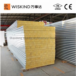 [Hot Item] Fireproof Thermal Rock Wool/Glass Wool/PU Sandwich Panels for Workshops & Warehouses
